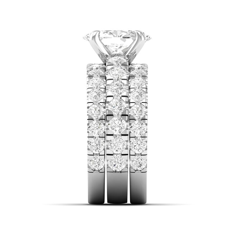Marquise-Cut Lab Grown 5ctw. Diamond Ring Engagement Ring Set in 14k White Gold image number null